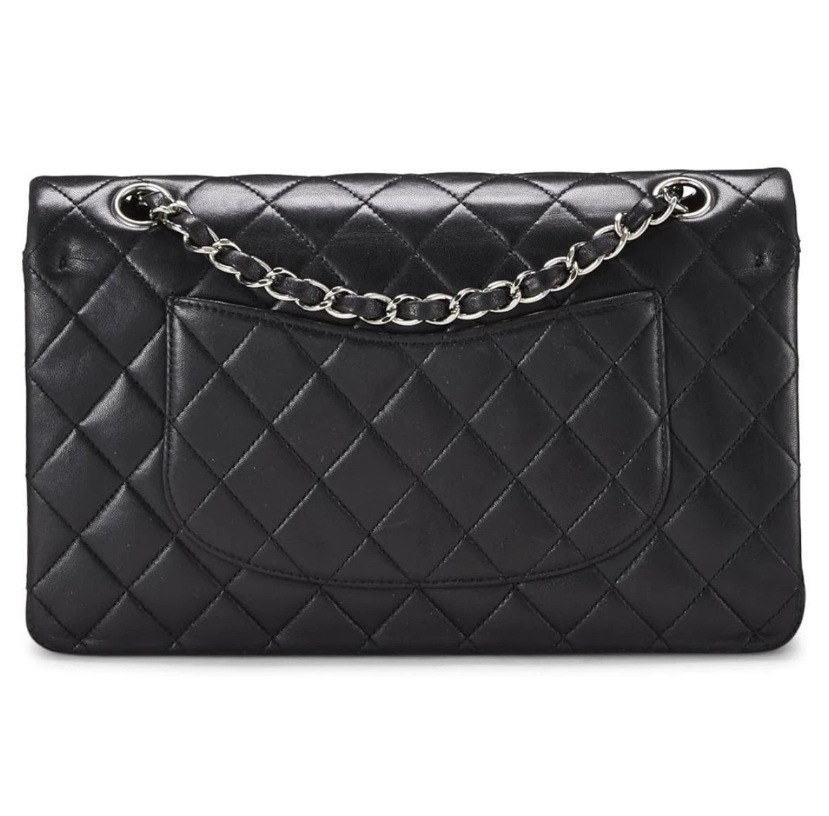 Chanel Medium Classic Flap Black Lambskin Silver Hardware