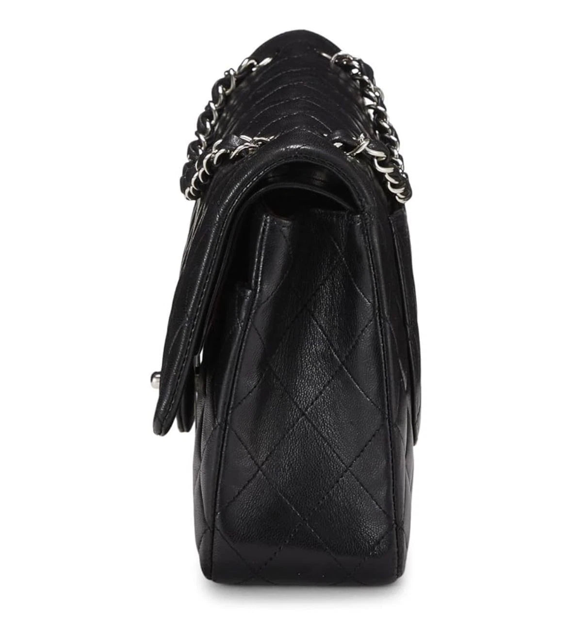 Chanel Medium Classic Flap Black Lambskin Silver Hardware